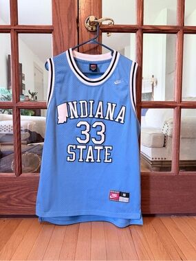 Vintage Nike Indiana State Larry Bird #33 Basketball Jersey – Size Small